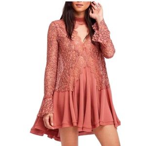 Free people secret origins tell take heart long sleeve mini dress